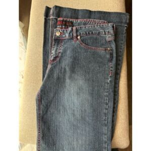 Vintage Mudd Jeans Size 11 Y2K Flare Bootcut Red Stitching